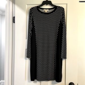 MICHAEL - Michael Kors Black/White Polka Dot Dress, Size Large